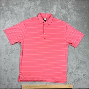FootJoy Mens Large Striped Performance Golf Polo Shirt FJ GUC Outdoors